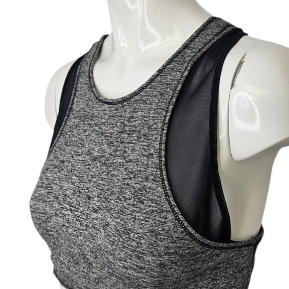 Free People Movement Ace Layered Sports Bra, Mesh, Heathered Grey Black, Small - Picture 7 of 7